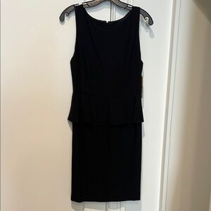 Black Peplum Sleeveless Mini Dress